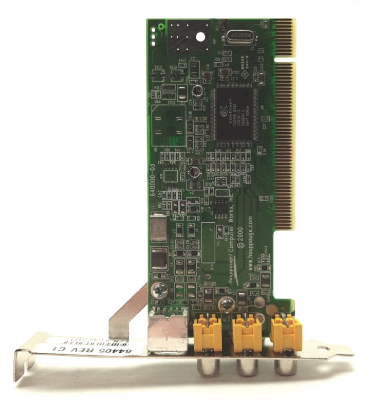Used Hauppauge 64405 Rev. C1 ImpactVCB Video Captured Card, PCI, S-Video, Composite