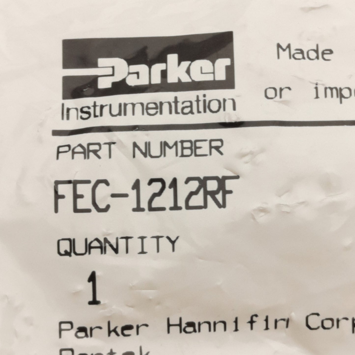 New Parker FEC-1212RF Parflare Elbow Connector 3/4in Rediflare/Parflare, 120psig