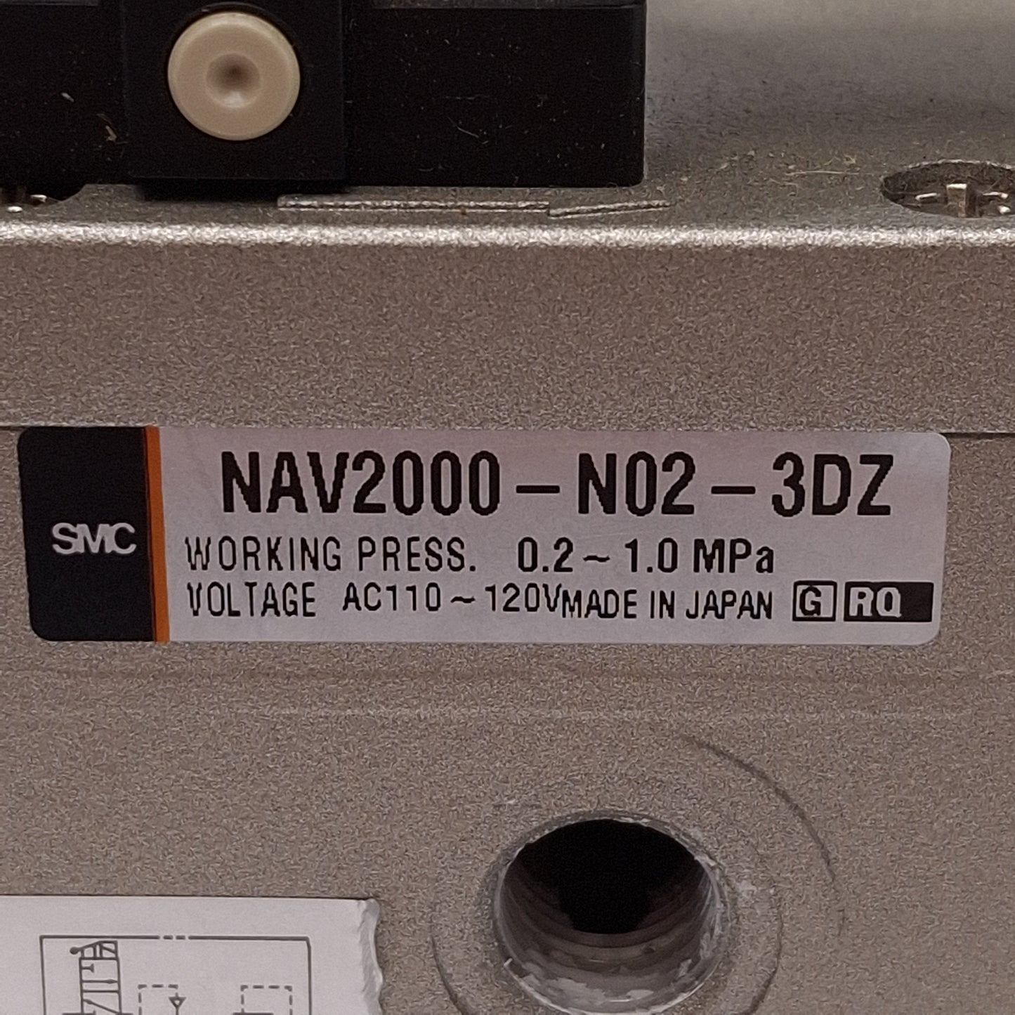 Used SMC NAV2000-N02-3DZ Soft Start-Up Valve, 0.2-1.0MPa, 1/4NPT, 110-120VAC Coil
