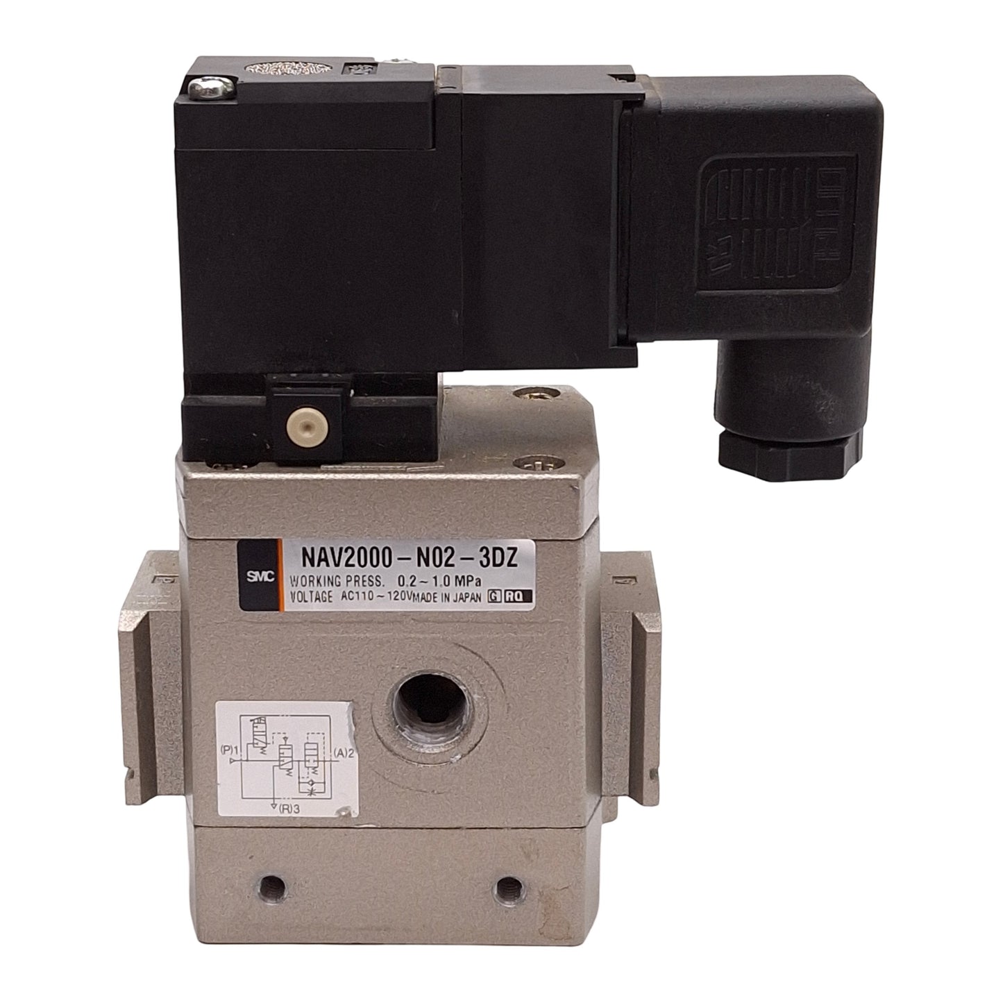 Used SMC NAV2000-N02-3DZ Soft Start-Up Valve, 0.2-1.0MPa, 1/4NPT, 110-120VAC Coil