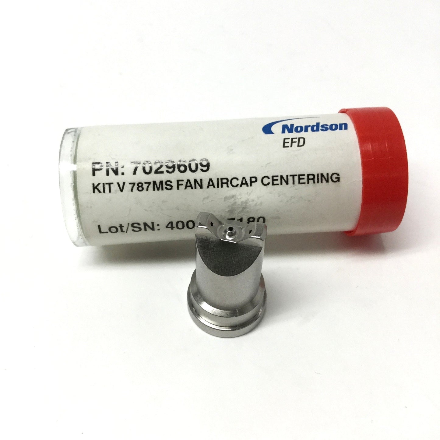New – Open box Nordson 7029609 MicroSpray Dispensing Valve Centering Fan Air Cap Nozzle Tip