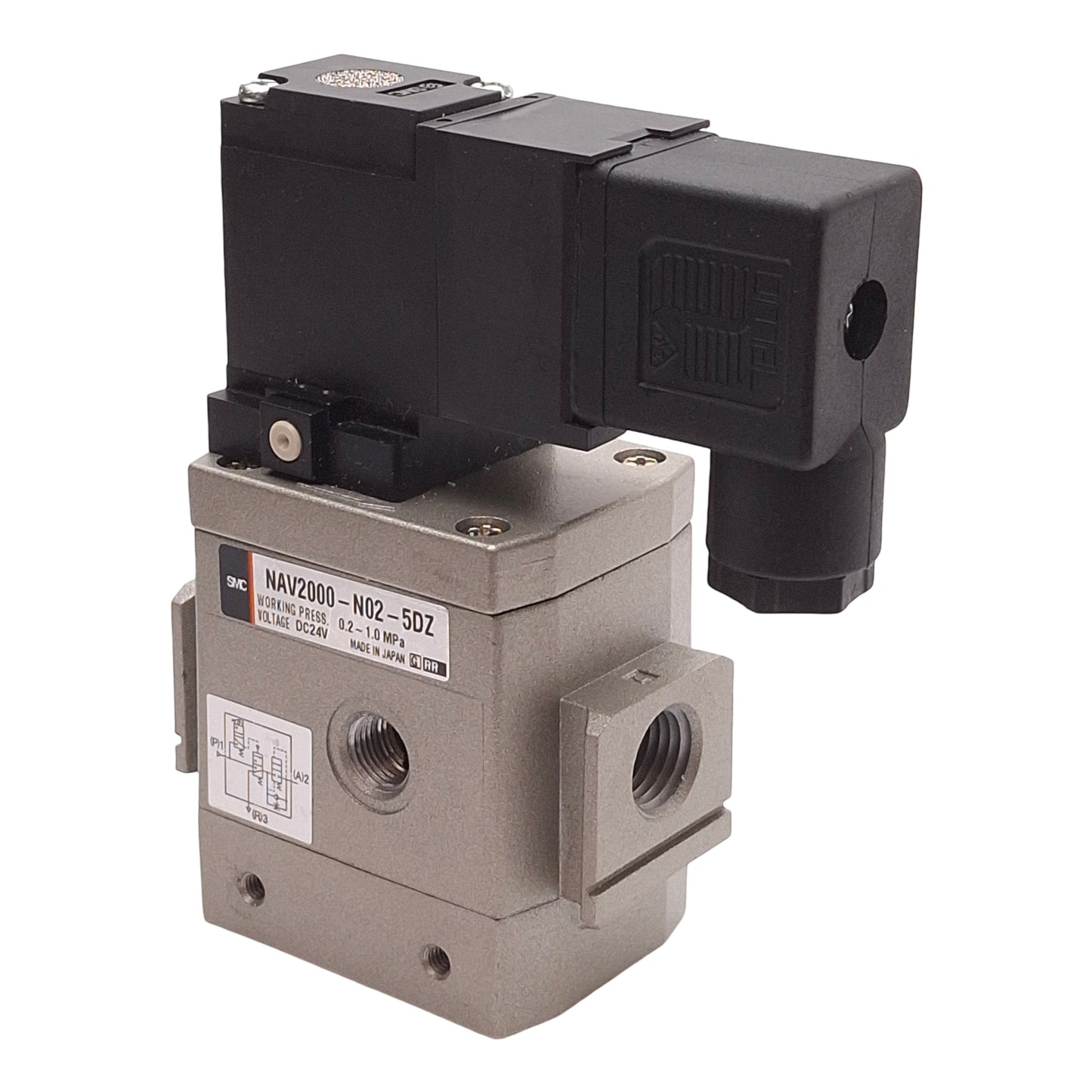 Used SMC NAV2000-N02-5DZ Soft Start-Up Valve, 0.2-1.0MPa, 1/4" NPT, 24VDC Coil