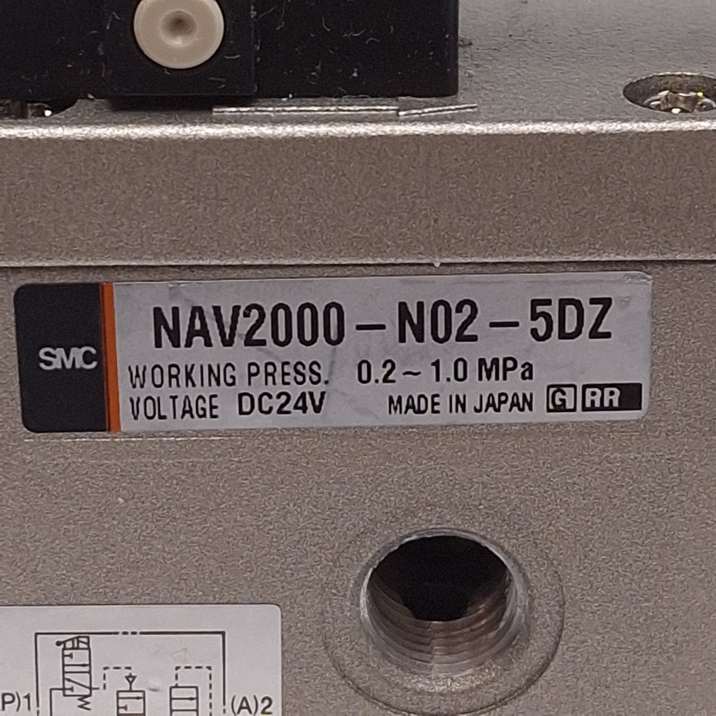Used SMC NAV2000-N02-5DZ Soft Start-Up Valve, 0.2-1.0MPa, 1/4" NPT, 24VDC Coil