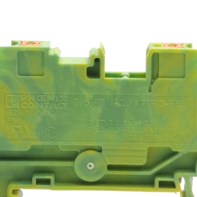 New Lot of 4 Phoenix Contact 3211809 Ground Terminal, 4-Pos, Push-In Mount, 4mm²