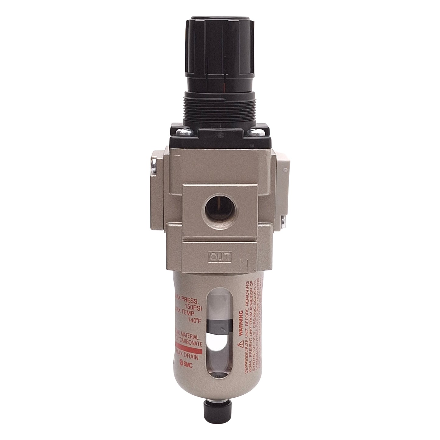 SMC AW20-N02-CZ Filter Regulator, 7-125PSI Set, 5µm Filtration, 1/4in NPT