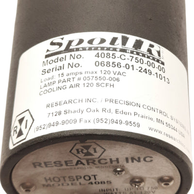 Used Research Inc Model 4085 SpotIR Hotspot Heater Lamp, 4in Focal Point, 750W