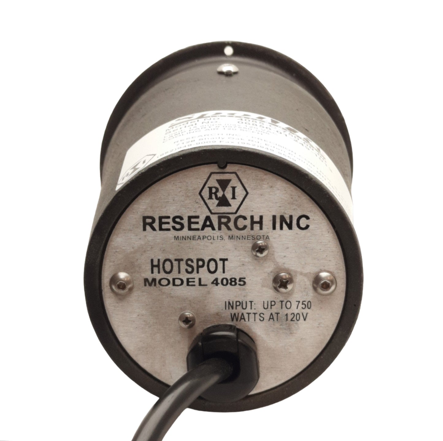 Used Research Inc Model 4085 SpotIR Hotspot Heater Lamp, 4in Focal Point, 750W