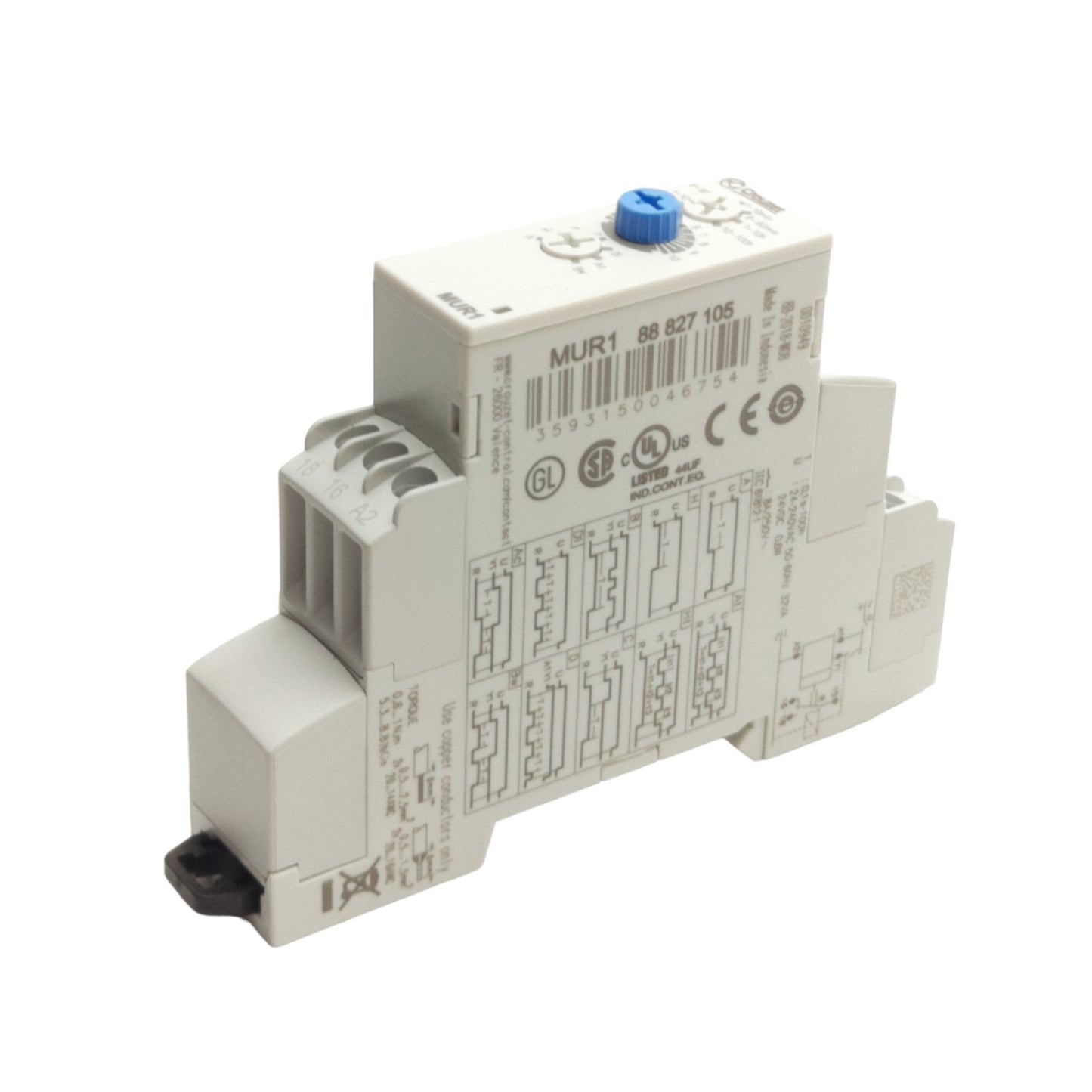 Used Crouzet MUR1 88827105 Timer Relay, 1-10s...100h, 8A 250VAC Contact Rating 1CO