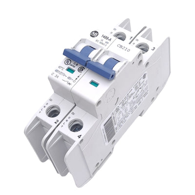 Used Allen Bradley 1489-A2C030 Circuit Breaker, 2-Pole, 480Y/277VAC, 96VDC, 3A, DIN