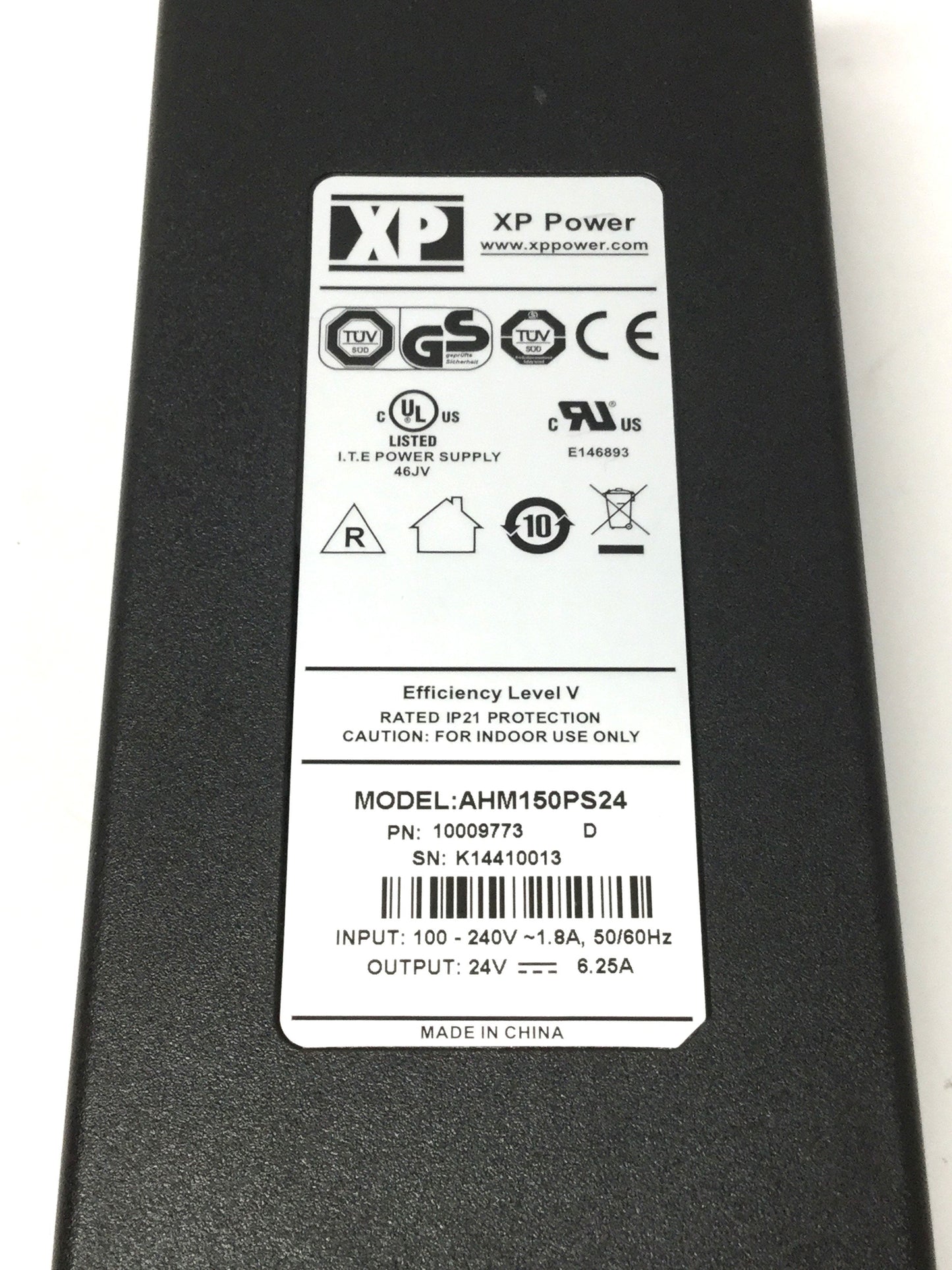 Used XP AHM150PS24 Power Adapter 100-240VAC In, 24VDC Out 150W, 4-Pin, ITE & Medical
