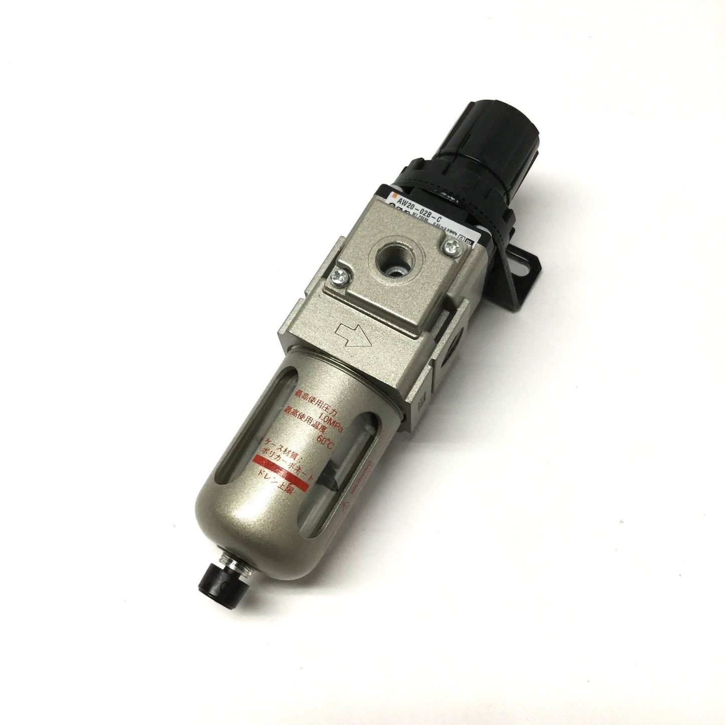 Used SMC AW20-02B-C Pneumatic Filter/Regulator 0.05-0.85MPa Set Pressure, Rc 1/4"