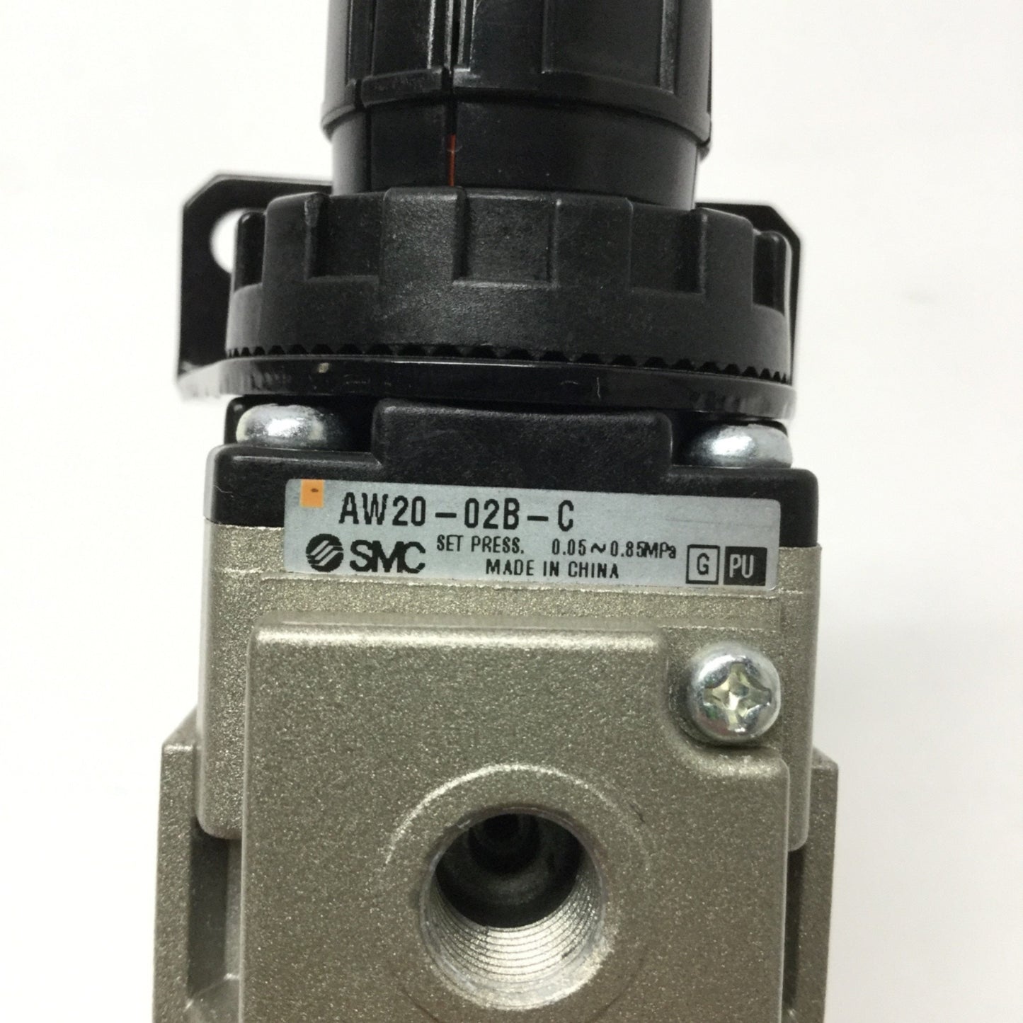 Used SMC AW20-02B-C Pneumatic Filter/Regulator 0.05-0.85MPa Set Pressure, Rc 1/4"