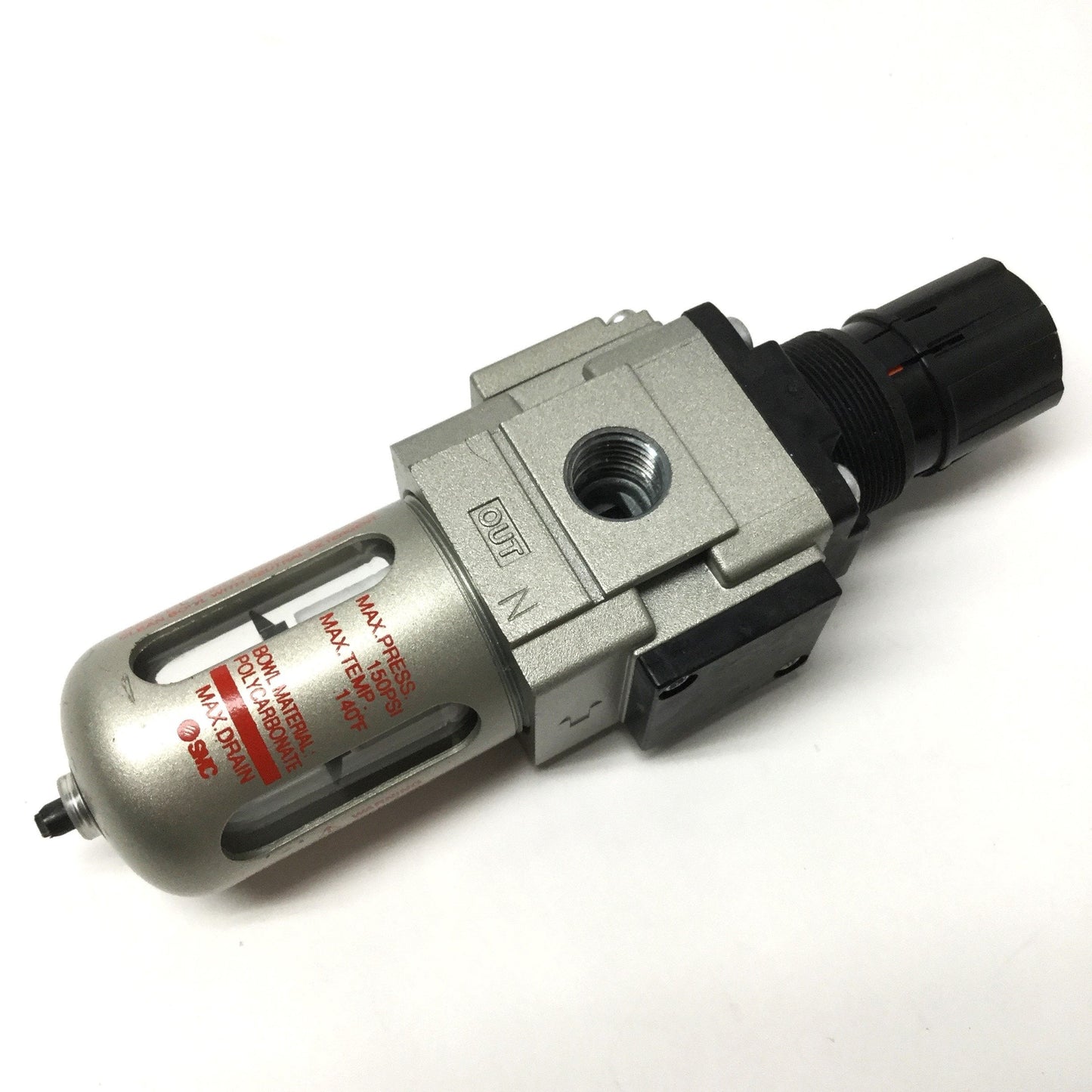 Used SMC AW20K-N02-CZ Pneumatic Filter/Regulator 7-125psi Set Pressure, 1/4" NPT