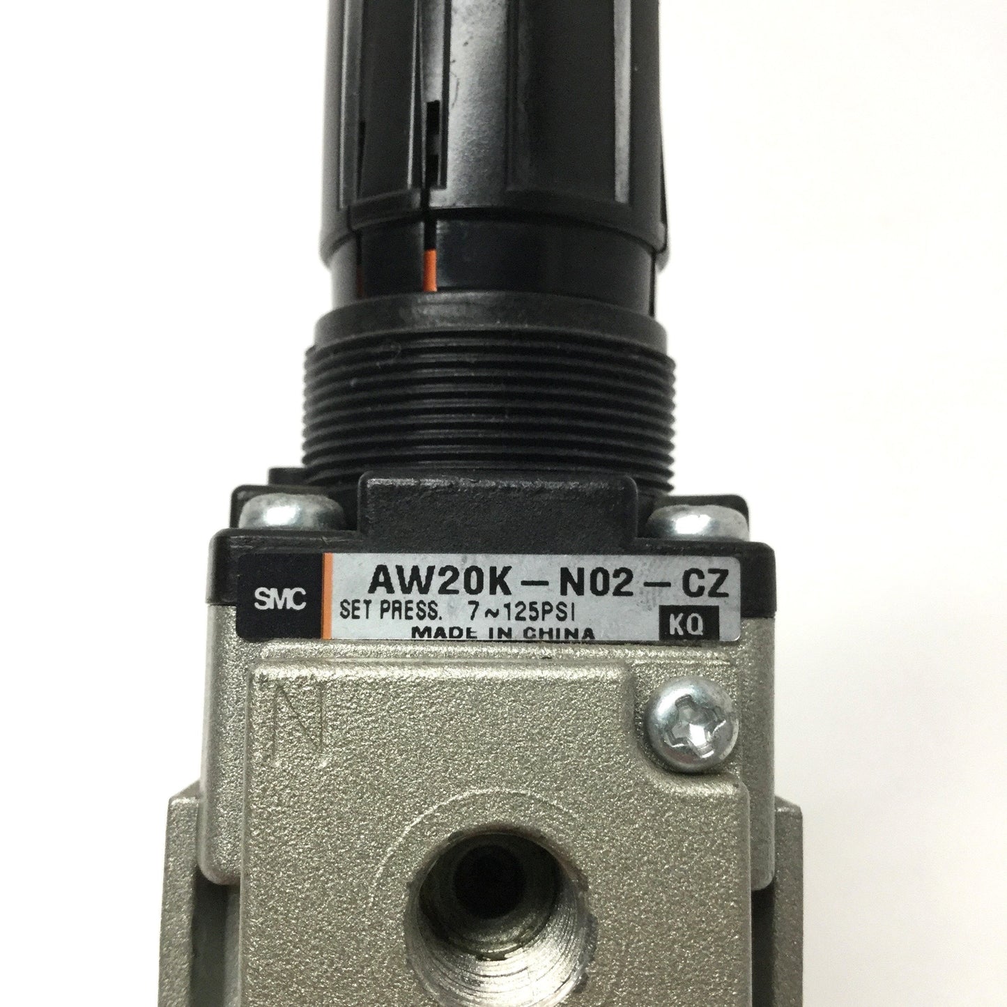 Used SMC AW20K-N02-CZ Pneumatic Filter/Regulator 7-125psi Set Pressure, 1/4" NPT