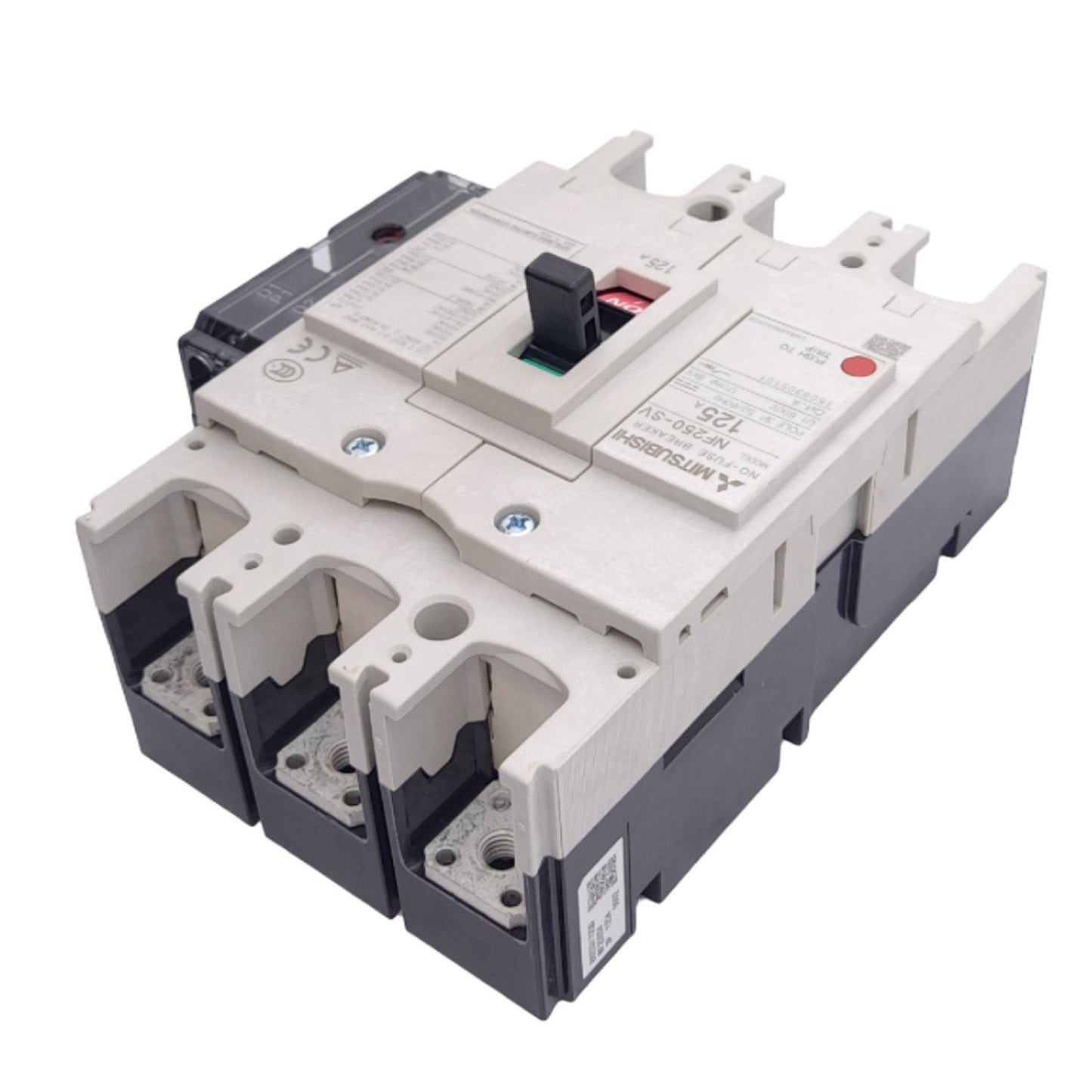 New Mitsubishi NF250-SV No-Fuse Circuit Breaker, 3-Pole, 690VAC 125A, w/ UVT Module