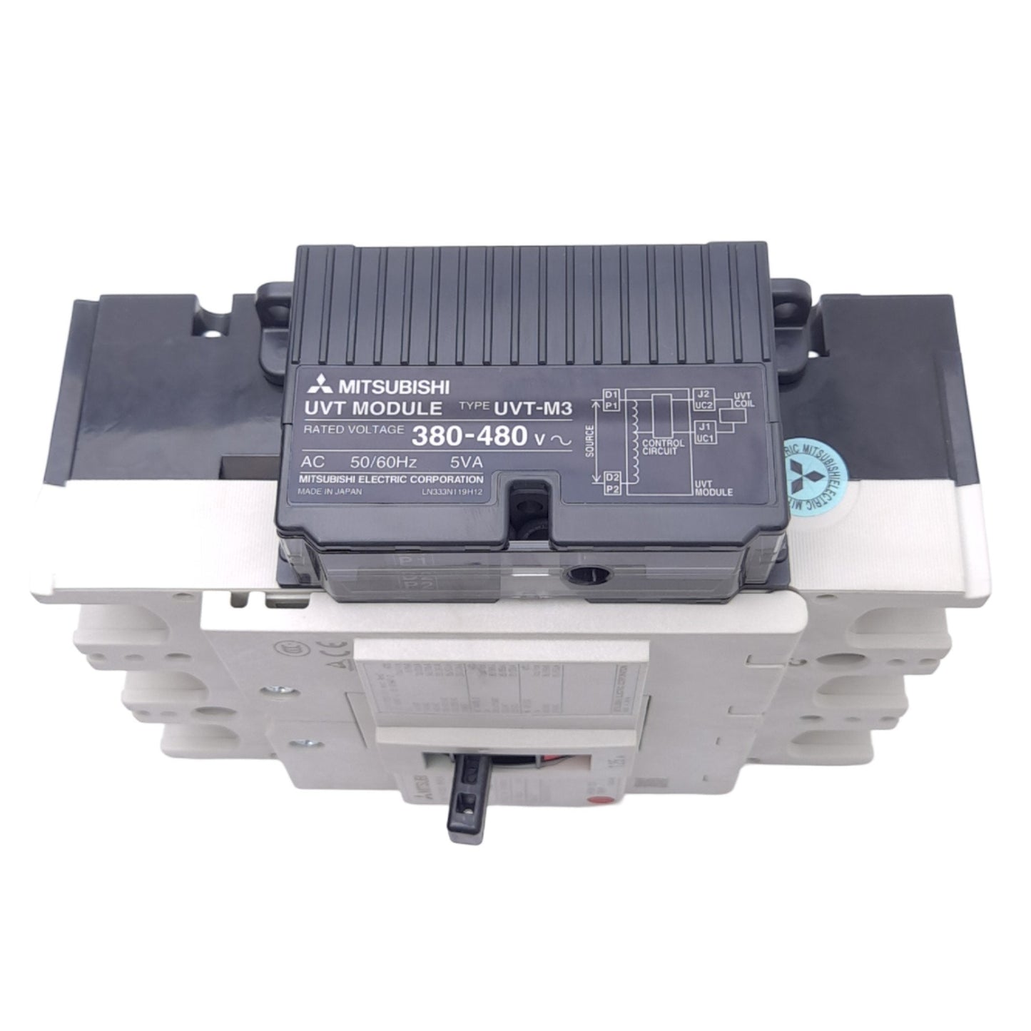 New Mitsubishi NF250-SV No-Fuse Circuit Breaker, 3-Pole, 690VAC 125A, w/ UVT Module