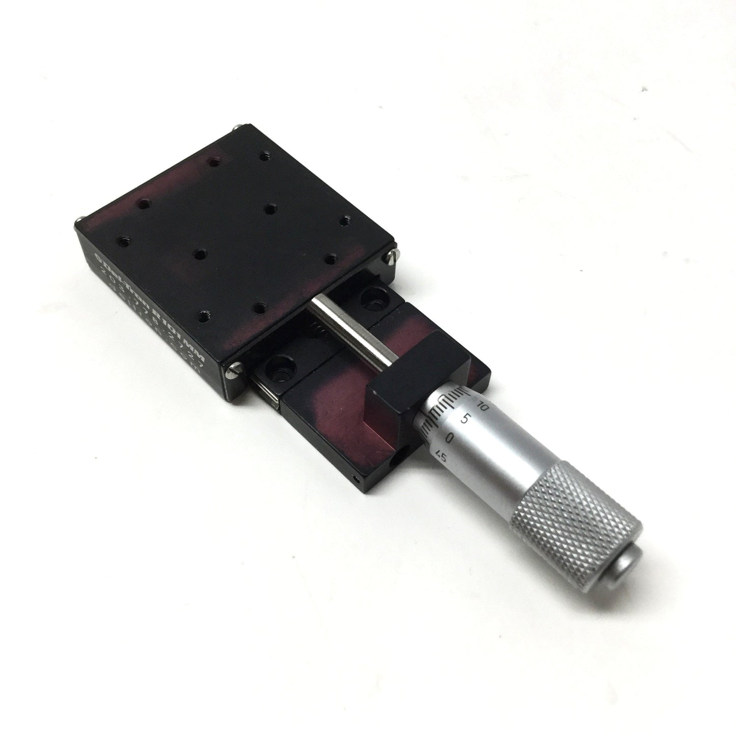 Used Del-Tron R101MM-X Crossed Roller Linear Slide Positioning Stage, 13mm Travel