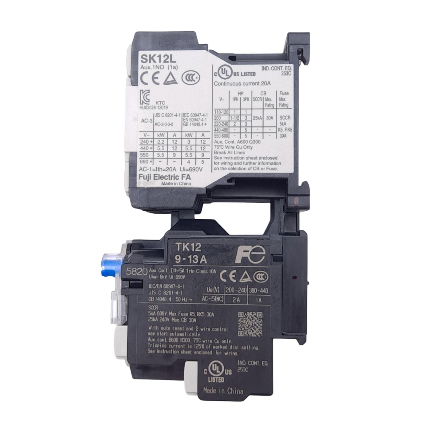 New Fuji Electric SK12LW-E10K009 Magnetic Switch, 3-Pole, 1 NO, 9-13A, 24VDC Coil