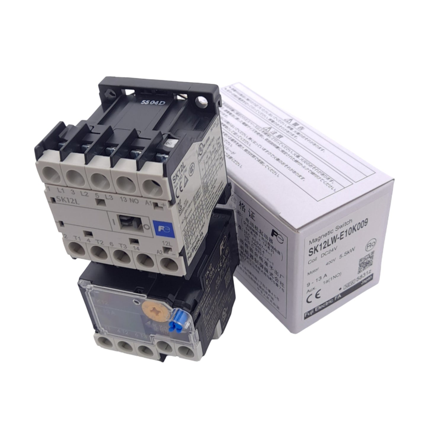 New Fuji Electric SK12LW-E10K009 Magnetic Switch, 3-Pole, 1 NO, 9-13A, 24VDC Coil