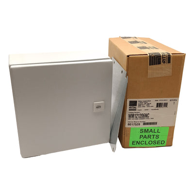 New Rittal WM121206NC Carbon Steel Enclosure, Wall Mount, 12x12x6in, NEMA 1 3R 4 12
