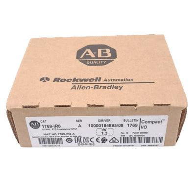 New Allen Bradley 1769-IR6 Compact Input Module, 6 Input RTD, 0-3000Ω, 24VDC, DIN