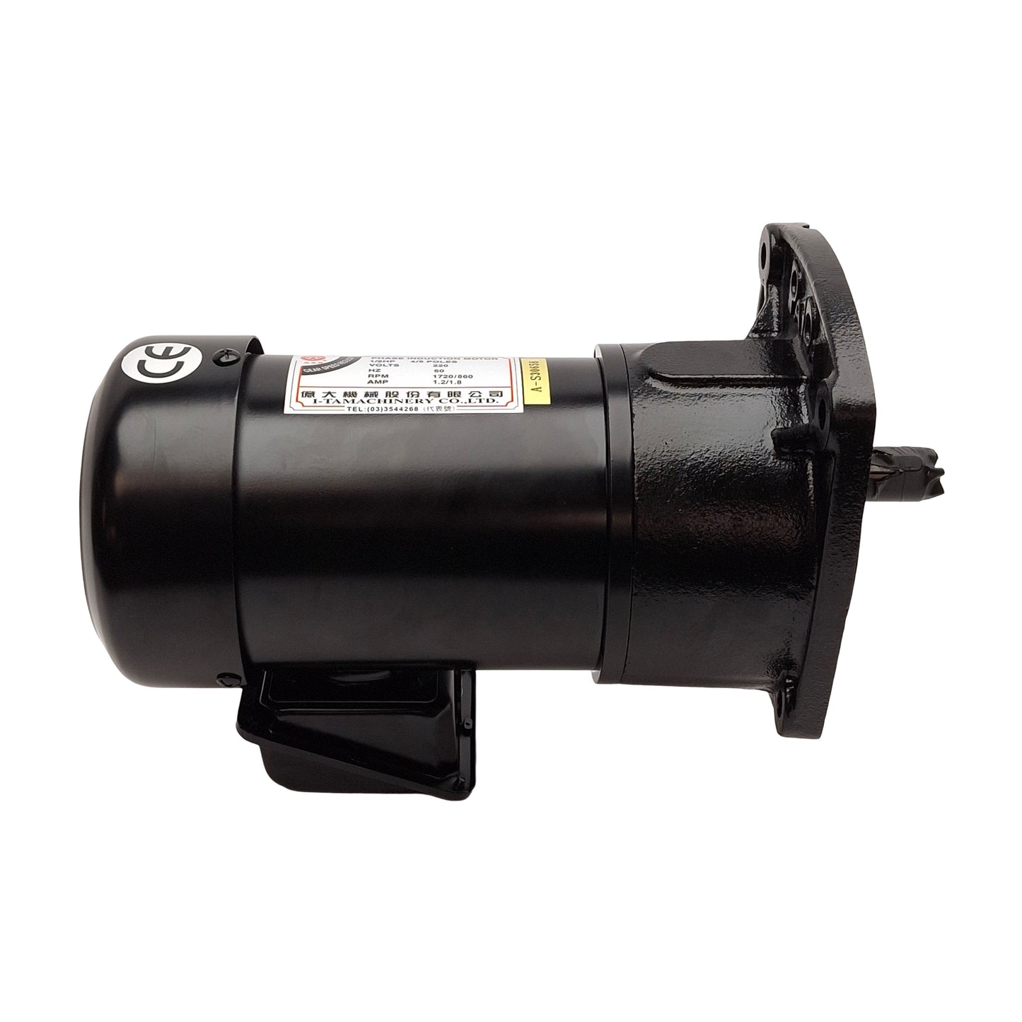 New – Open box I-TA Phase Induction Motor 60:1, 4/8 Poles, 220VAC 1.2/1.8A, 1/2HP, ø7/8in Shaft