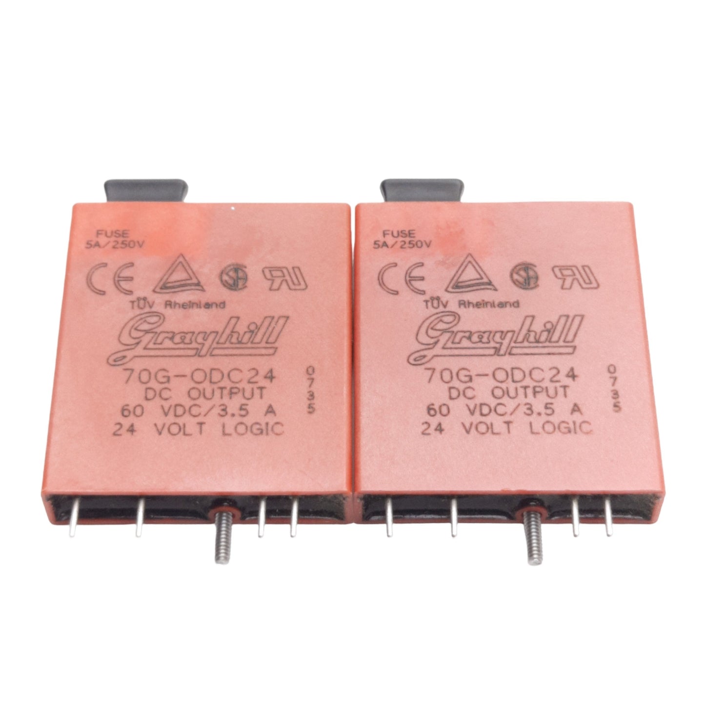 Used Lot of 2 Grayhill 70G-ODC24 DC Output Relay, 60VDC 3.5A Contact, 24VDC Coil