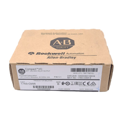New Allen Bradley 1769-OW8 Compact Relay Output Module, 8-Point NO, 265VAC/125VDC