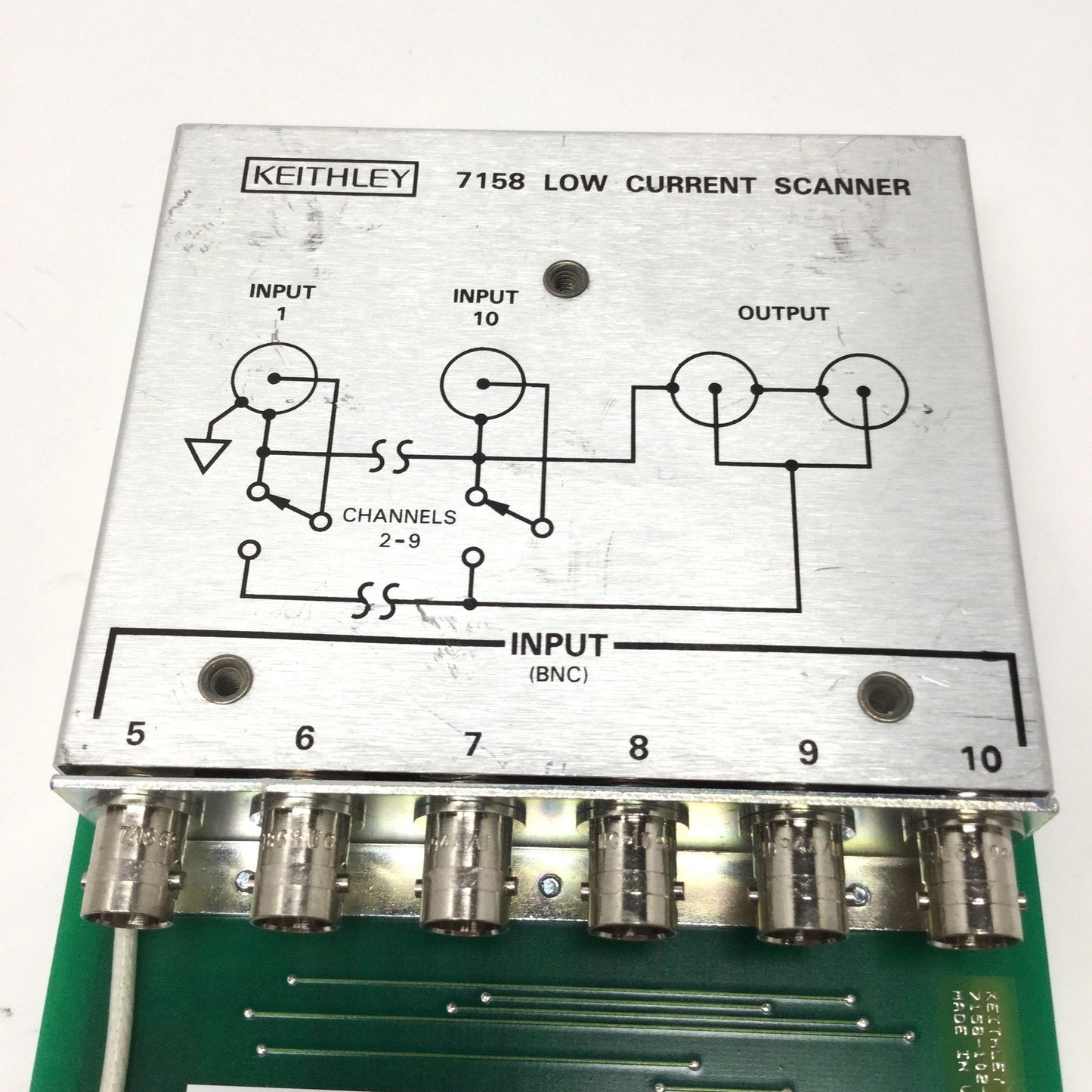 Used Keithley 7158 Low Current Scanner Card Module, 10-Channel, BNC, 30V 100mA