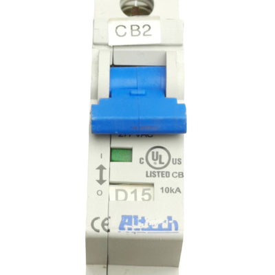 Used Altech 1DU15L Circuit Breaker, 1-Pole, 480Y/277VAC, 240VAC, 15A, DIN Mount