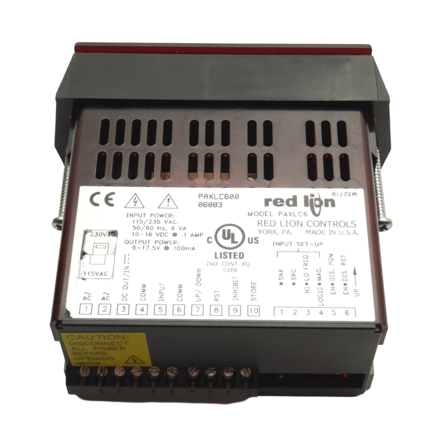 Used Red Lion Controls PAXLC600 Digital Counter, 6-Digit, 115/230VAC..10-16VDC Supply