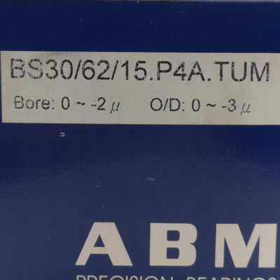 New ABM BS30/62/15.P4A.TUM Ball Screw Bearing, ø30mm Bore, ø62mm OD, 55000N Max