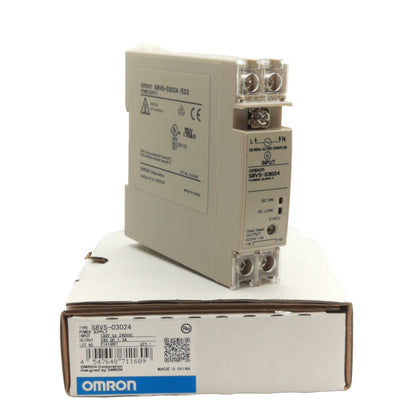 New Omron S8VS-03024/ED2 Power Supply, In 100-240VAC, Out 24VDC 1.3A, DIN Rail Mount