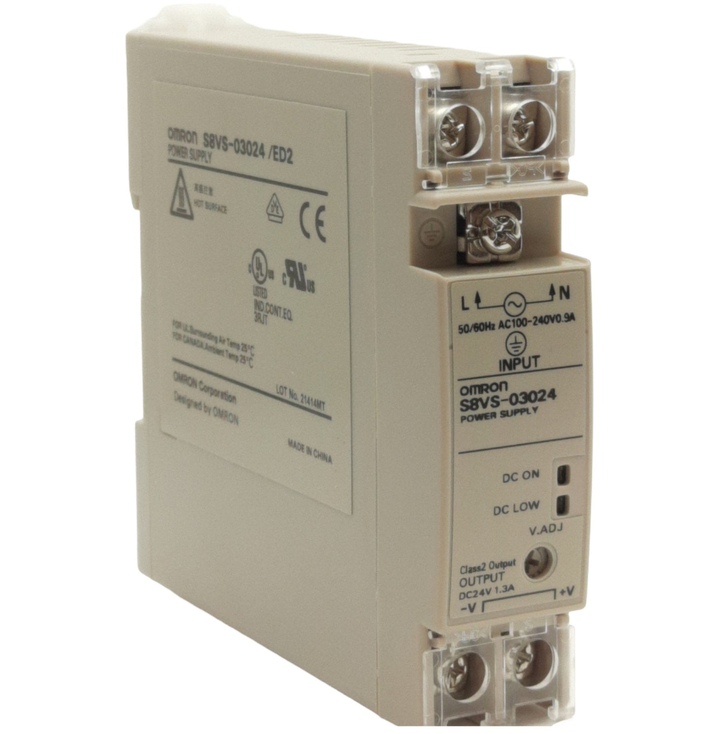 New Omron S8VS-03024/ED2 Power Supply, In 100-240VAC, Out 24VDC 1.3A, DIN Rail Mount