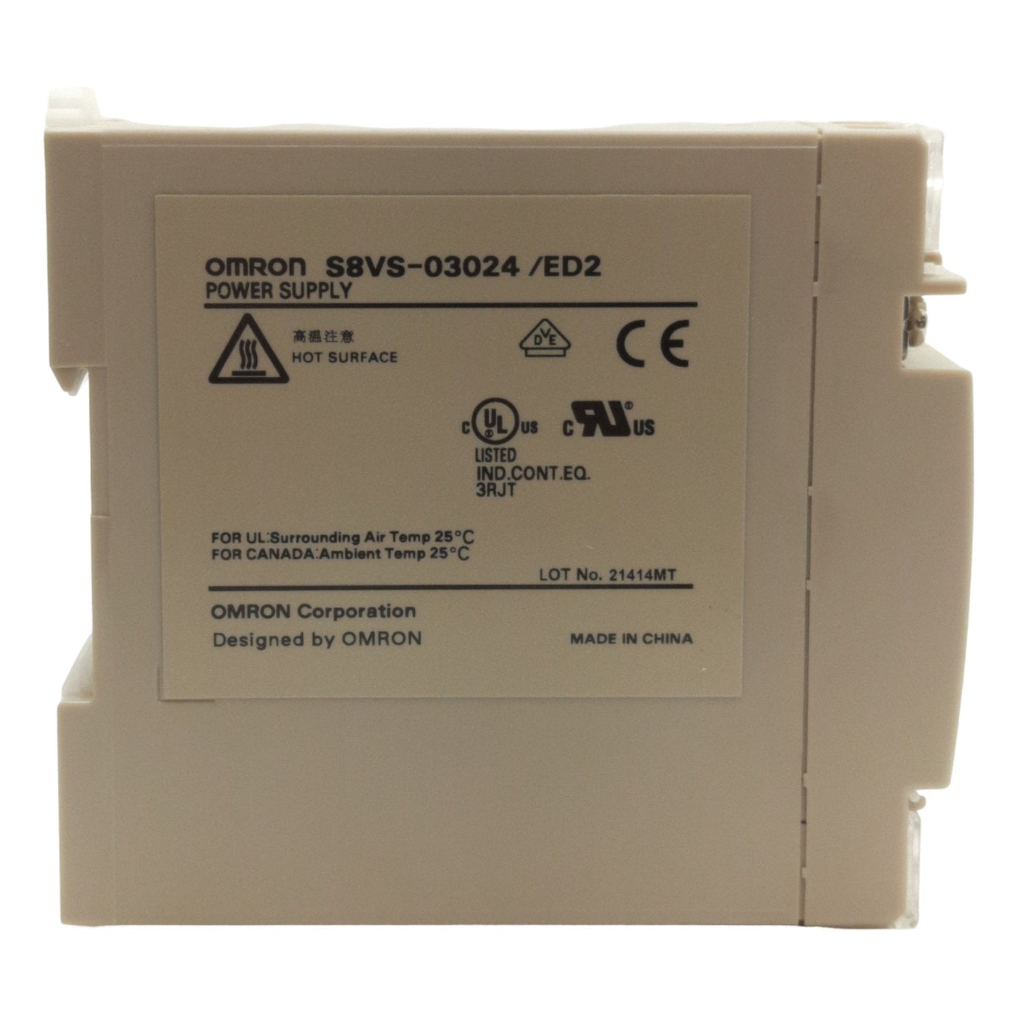 New Omron S8VS-03024/ED2 Power Supply, In 100-240VAC, Out 24VDC 1.3A, DIN Rail Mount