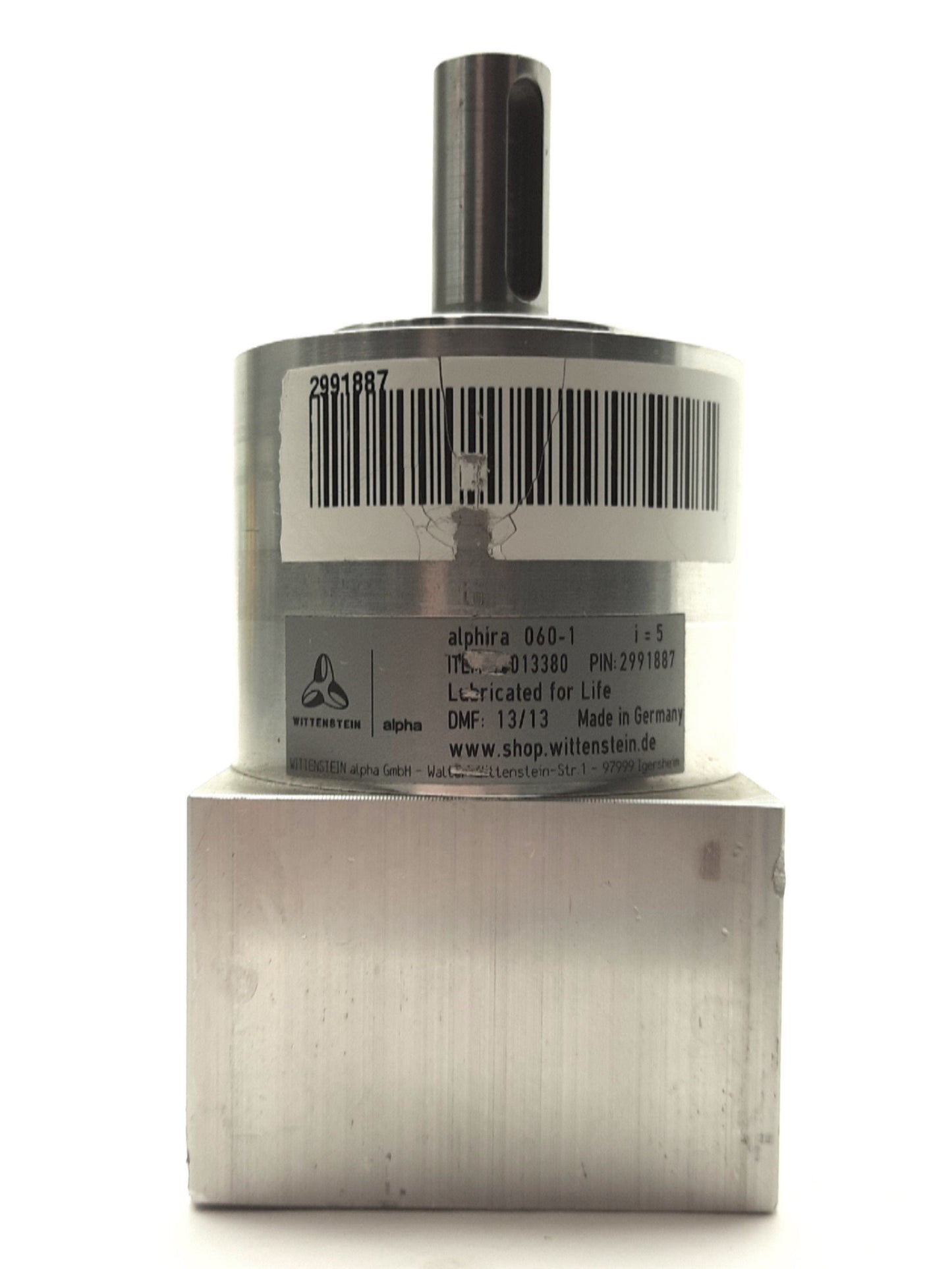 Used WWittenstein Alpha 10013380 alphira 060-1 Planetary Gearhead 5:1 16Nm 60mm Frame