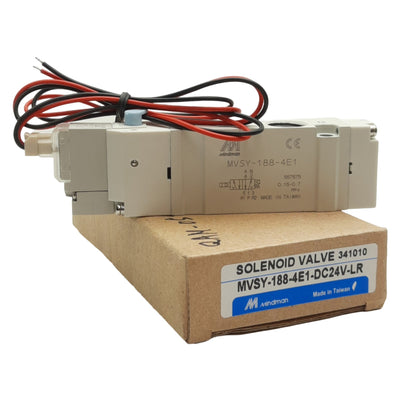 New Mindman MVSY-188-4E1 Solenoid Valve 5/2-Way, 1/4in NPT 24VDC Coil 1MPa 1470L/min