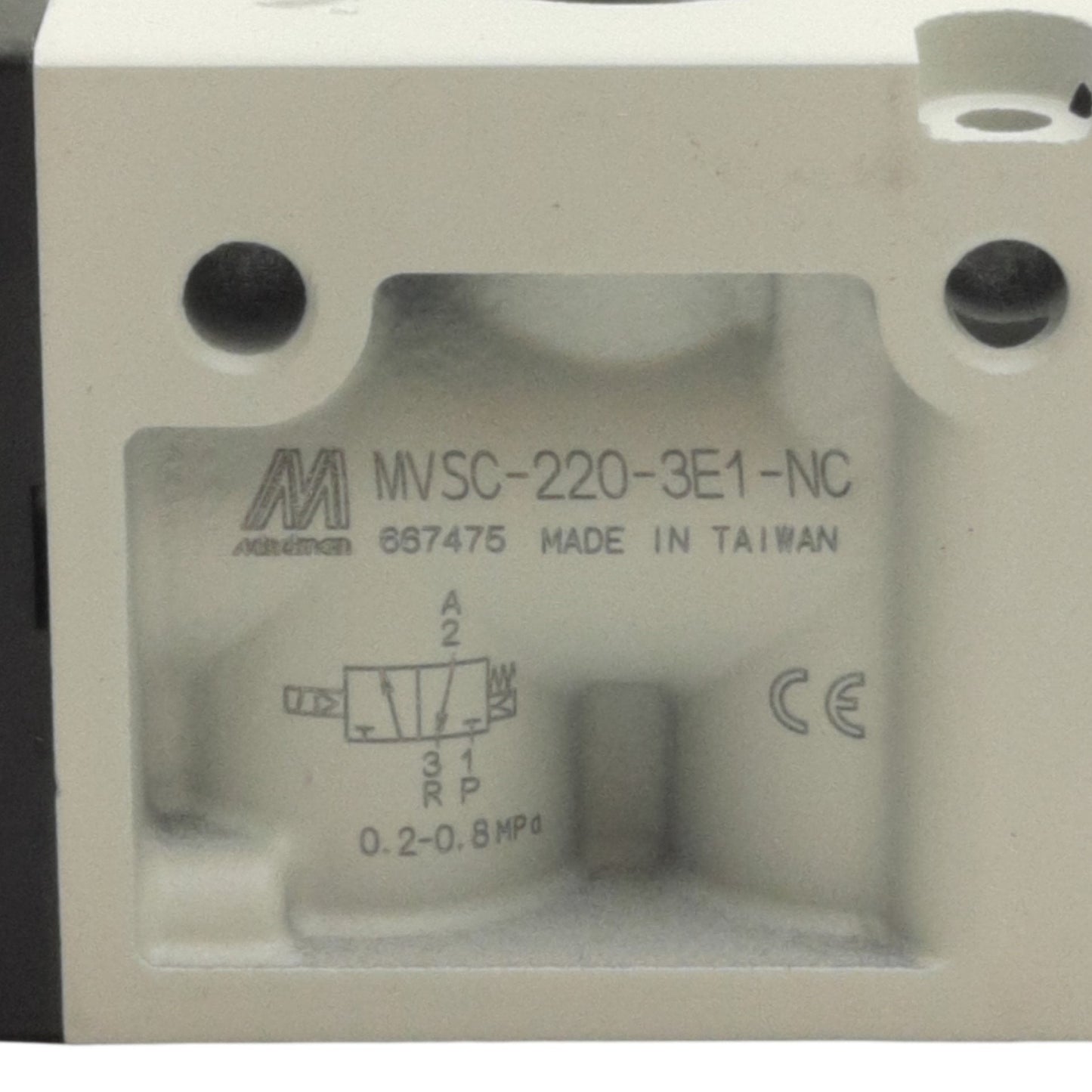 New Mindman MVSC-220-3E1 Solenoid Valve, 3/2 Way, 1/4in NPT, 24VDC Coil, 0-0.8MPa