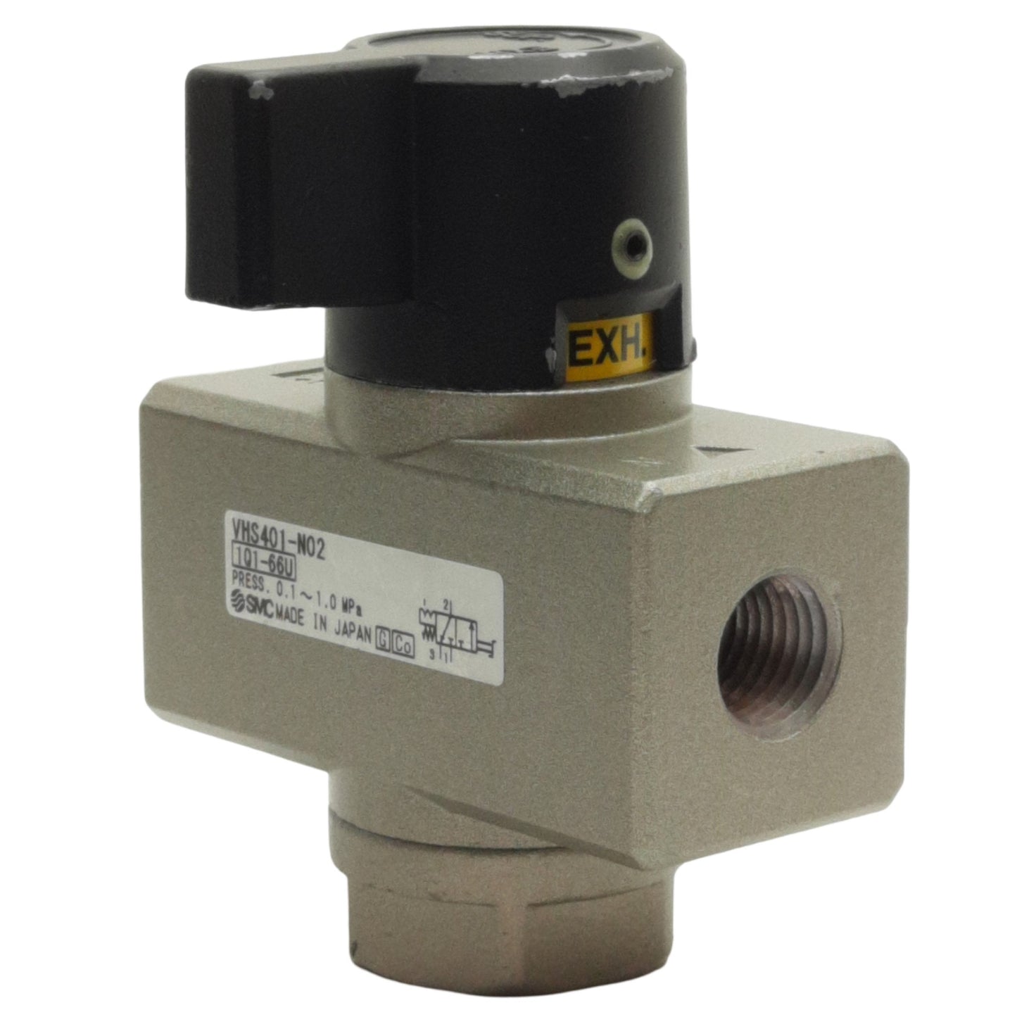 New SMC VHS401-NO2 Hand Valve, 1/4in x 1/4in x 1/4in Female NPT, 0.1-1.0MPa Range