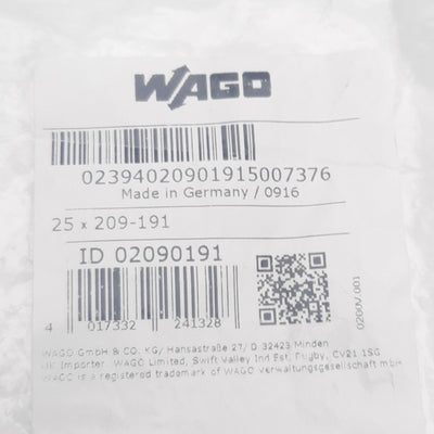 New Lot of 25 Wago 209-191 Orange Separator Plate, 120mm x 52mm x 3mm, DIN Rail