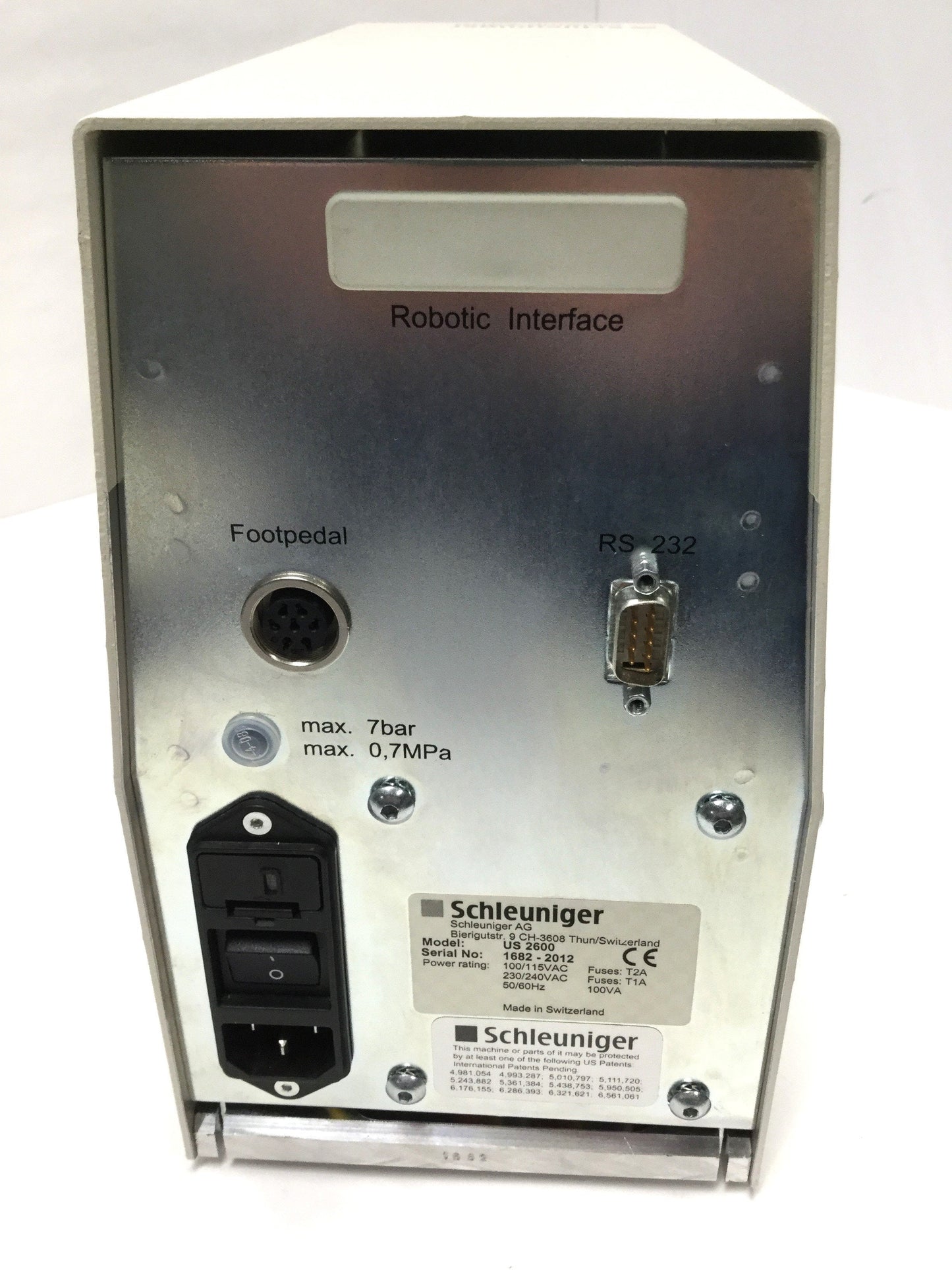 Used Schleuniger UniStrip 2600 Stripping Machine 32-6AWG Wire, Ø9mm Cable, 80mm Strip