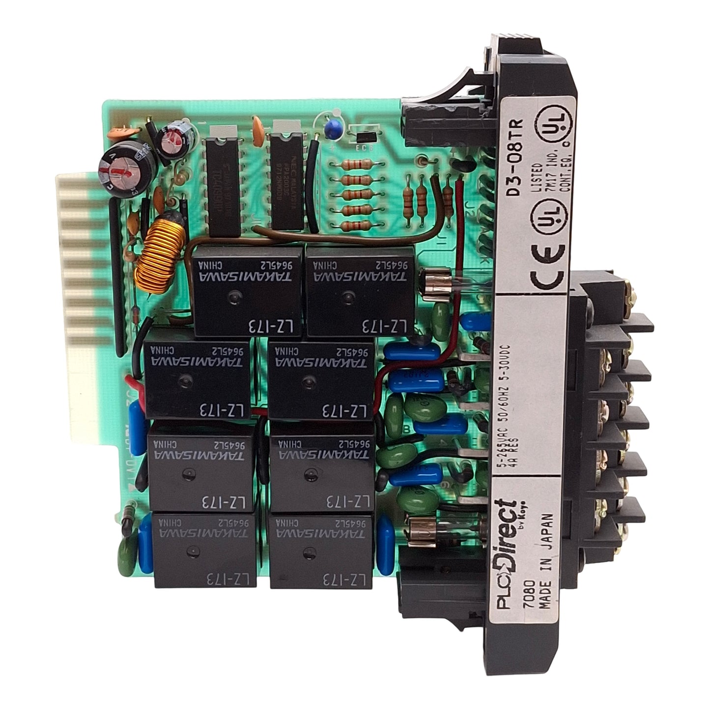 Used PLC Direct D3-08TR Direct Logic Relay Output Module, 8-Point, 5-265VAC/5-30VDC