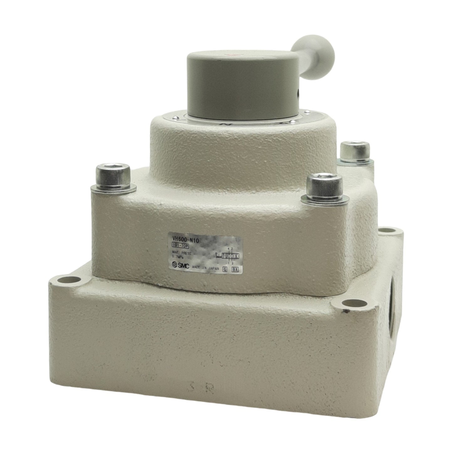 New SMC VH600-N10 Hand Valve, 90°, 3-Pos, 1in x 1in x 1in Female NPT, 0.7MPa Max