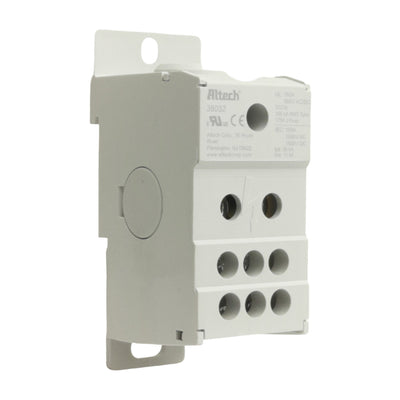 New Altech 38032 Power Distribution Block, 1P 1x6 Line/Load, 600V 160A, DIN Rail