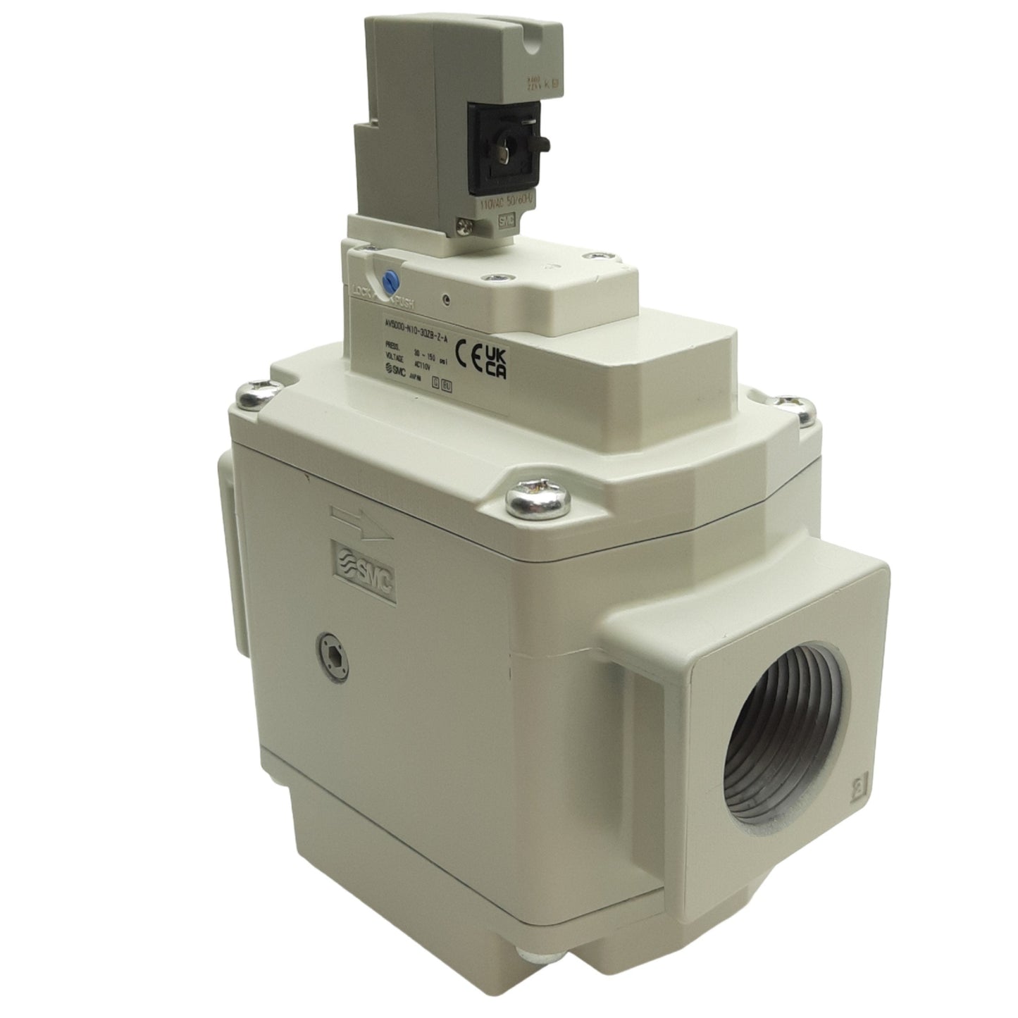 New SMC AV5000-N06-5DZ-Z-A Soft-Start Valve 3P 3/4" Female NPT 110Vac Coil 30-150psi