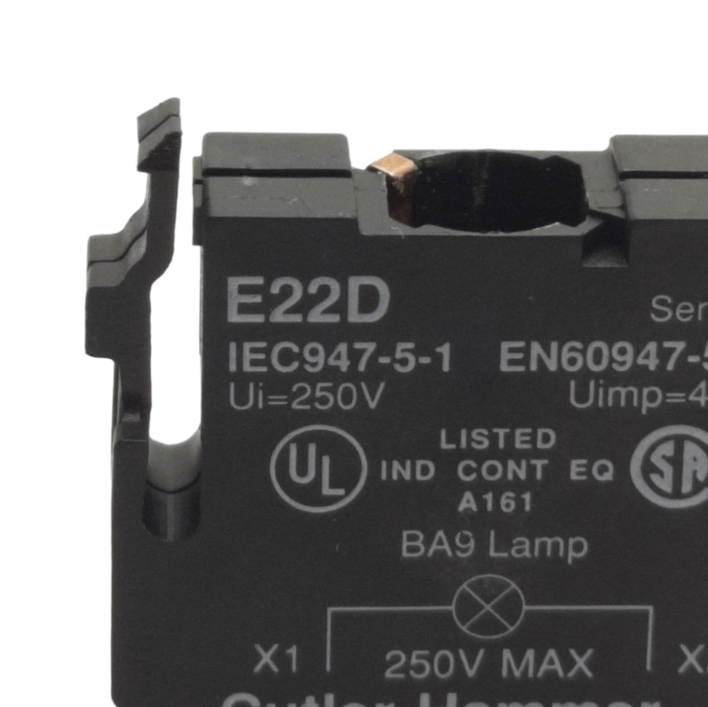 Used Eaton Cutler Hammer E22D Pushbutton Operator Light Source, 250VAC Max, BA9, 22mm