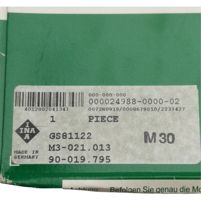 New INA GS81122 Roller Bearing Thrust Washer, ID: 112mm, OD: 145mm, Width: 7mm