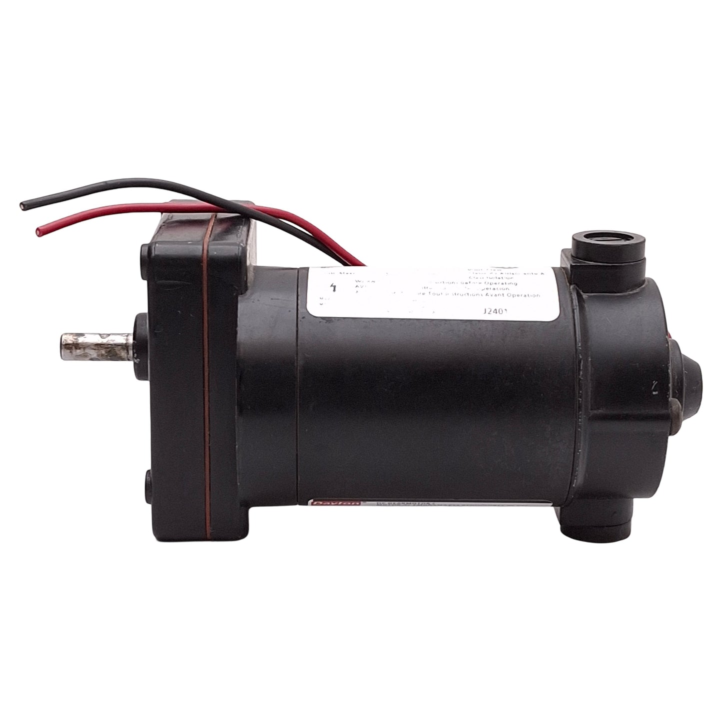 Used Dayton 4Z538A Gearmotor, 90VDC 0.42A, 1/30HP, 26in-lbs, 50RPM, ø8mm Shaft