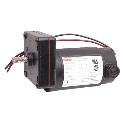 Used Dayton 4Z538A Gearmotor, 90VDC 0.42A, 1/30HP, 26in-lbs, 50RPM, ø8mm Shaft
