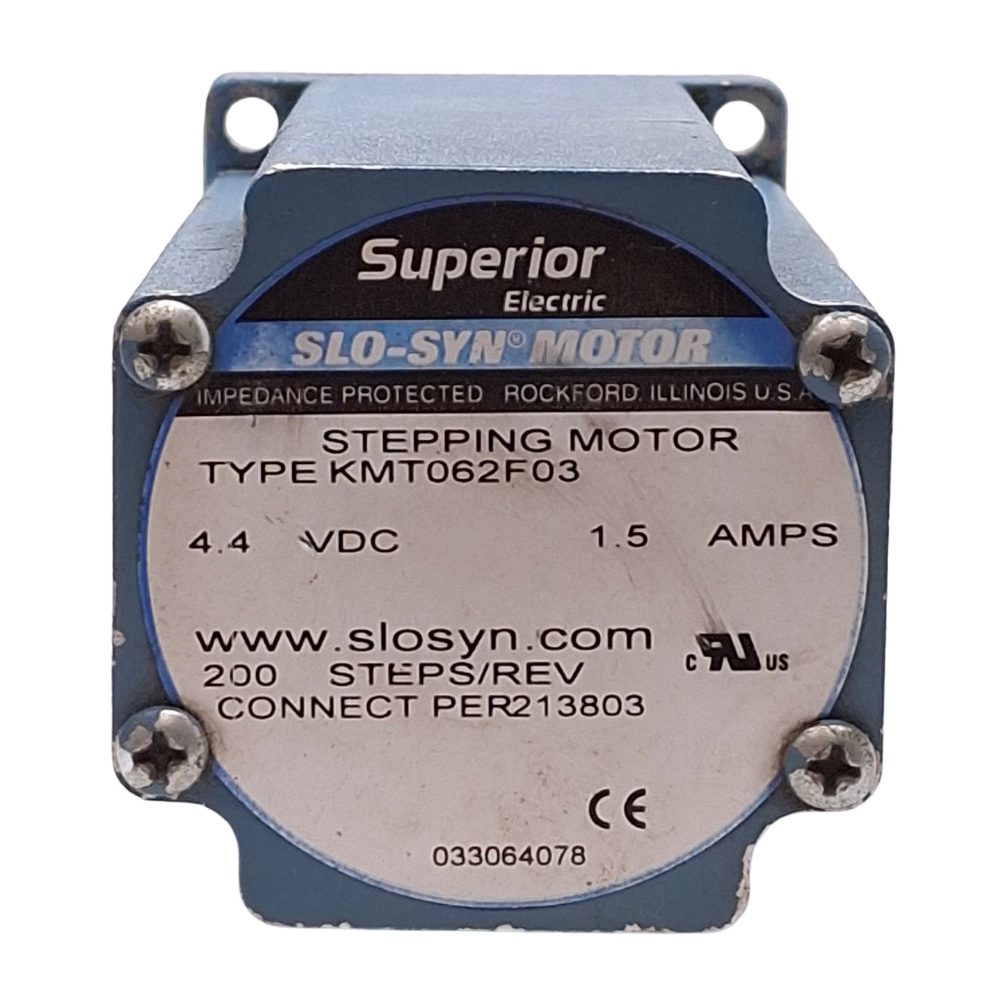 Used Superior Electric KMT062F03 SLO-SYN Stepper Motor 1.8°/Step 4.4VDC 1.5A NEMA 23